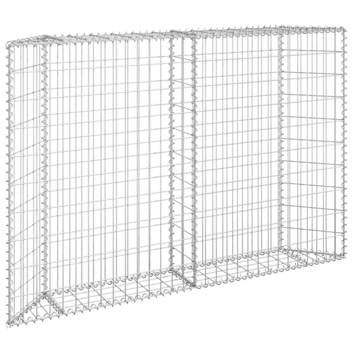 VIDAXL Lit sureleve a gabion en trapeze Acier galvanise 150x20x100 cm