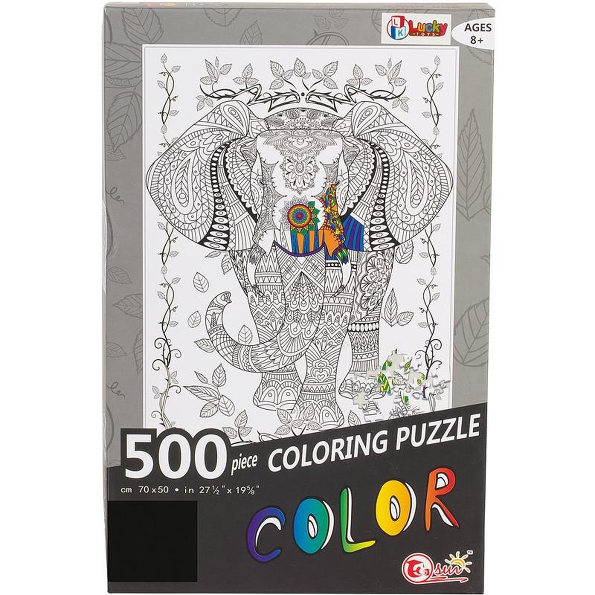 Puzzle à colorier 500 pièces - Éléphant - ABC
