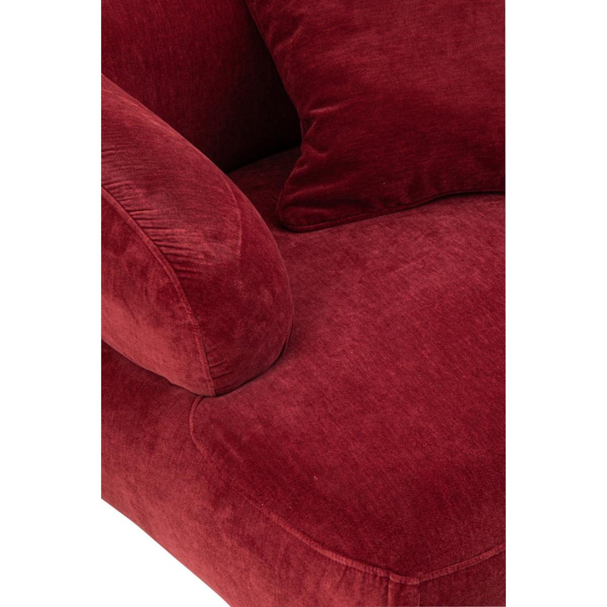Voir la diapositive 5 : J-LINE Canapé 4 places arrondi  macaron  320cm bordeaux