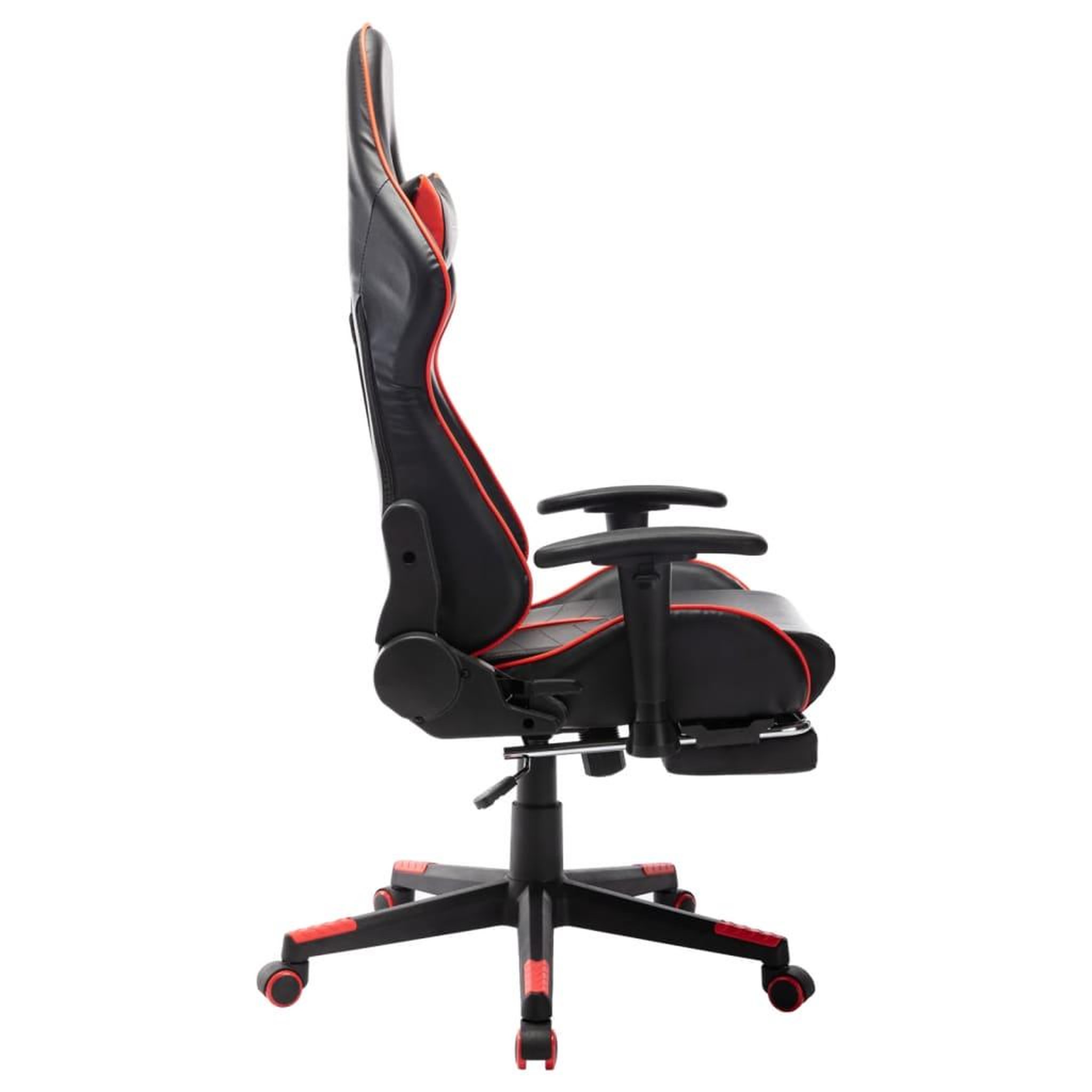 Voir la diapositive 3 : VIDAXL Chaise de jeu avec repose-pied Noir et rouge Cuir artificiel
