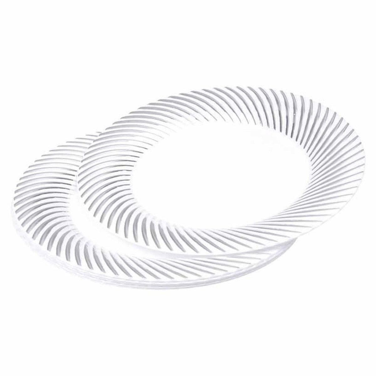Paris Prix Lot de 6 Assiettes en Plastique  Ava  18cm Blanc & Argent