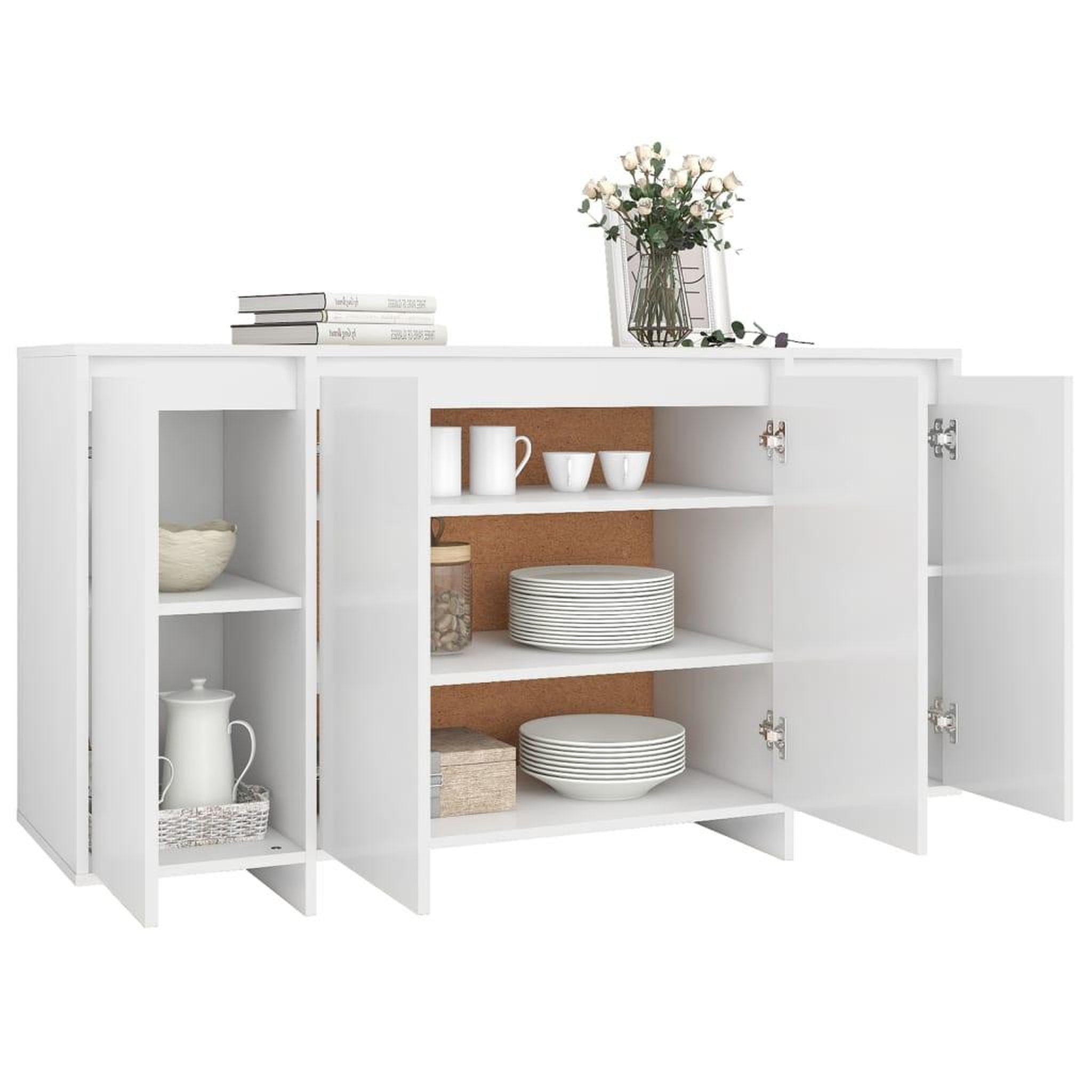 Voir la diapositive 4 : VIDAXL Buffet blanc 135x41x75 cm bois d'ingenierie