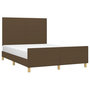 Voir la diapositive 3 : VIDAXL Cadre de lit sans matelas marron fonce 140x200 cm tissu