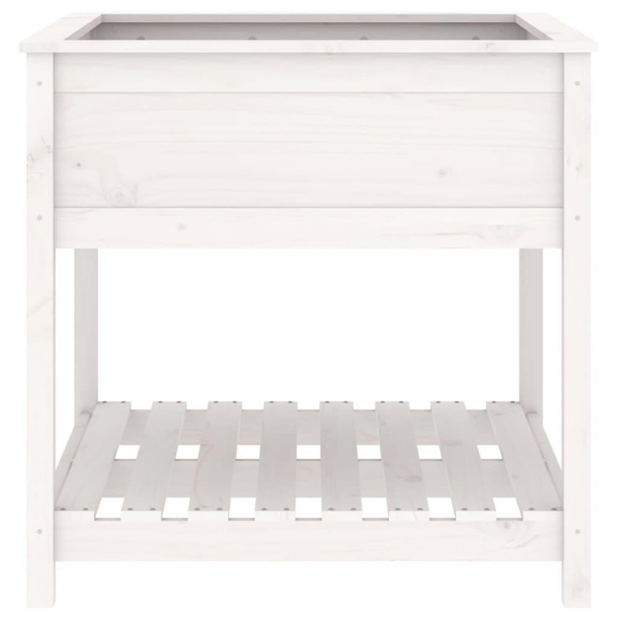 VIDAXL Jardiniere avec etagere Blanc 82,5x82,5x81cm Bois massif de pin