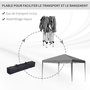 Voir la diapositive 3 : OUTSUNNY Tonnelle barnum de jardin pliant anti-UV + sac de transport acier Oxford 3 x 3 x 2,55 m gris