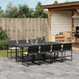Voir la diapositive 1 : VIDAXL Ensemble a manger de jardin 9pcs coussins noir resine tressee