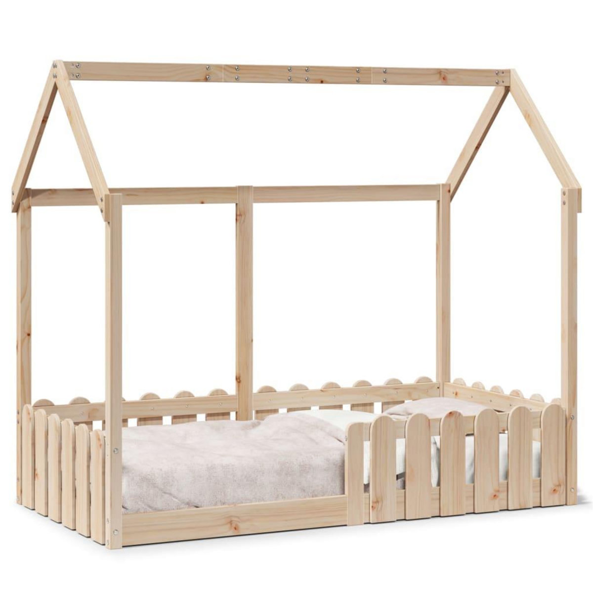 VIDAXL Cadre de lit d'enfants forme de maison sans matelas pin massif
