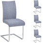 Voir la diapositive 1 : IDIMEX Lot de 4 chaises ALADINO, en tissu gris