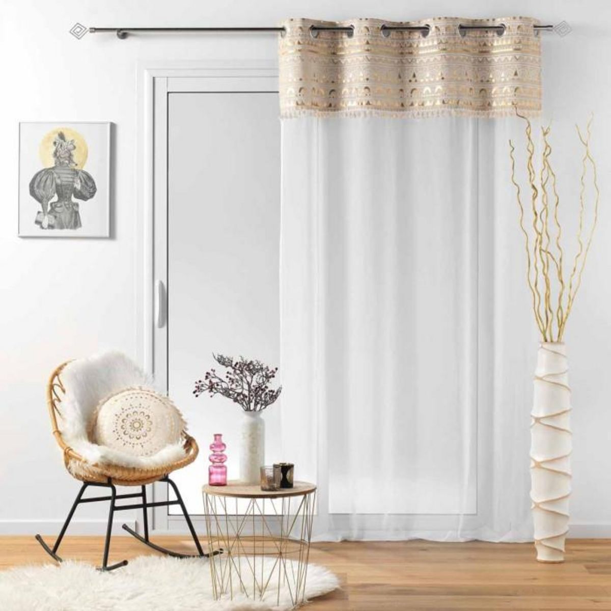 Paris Prix Rideau Voilage à Œillets  Sundore  140x240cm Or