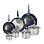 ELO Ensemble de 3 Poêles de cuisson 24, 28 et 32 cm et 4 faitouts 12, 14, 16 et 20 cm Elo Prima Brillant