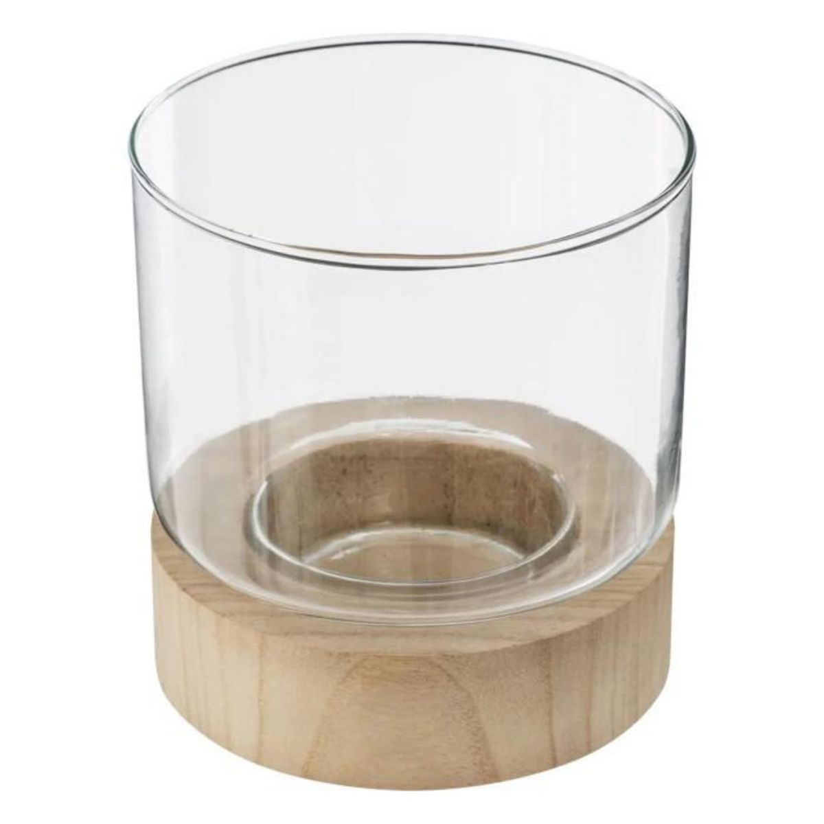 ATMOSPHERA Lot de 3 Photophores en Verre  Eté  20cm Transparent