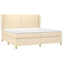 Voir la diapositive 3 : VIDAXL Sommier a lattes de lit avec matelas Creme 200x200 cm Tissu