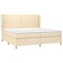 Voir la diapositive 3 : VIDAXL Sommier a lattes de lit avec matelas Creme 200x200 cm Tissu