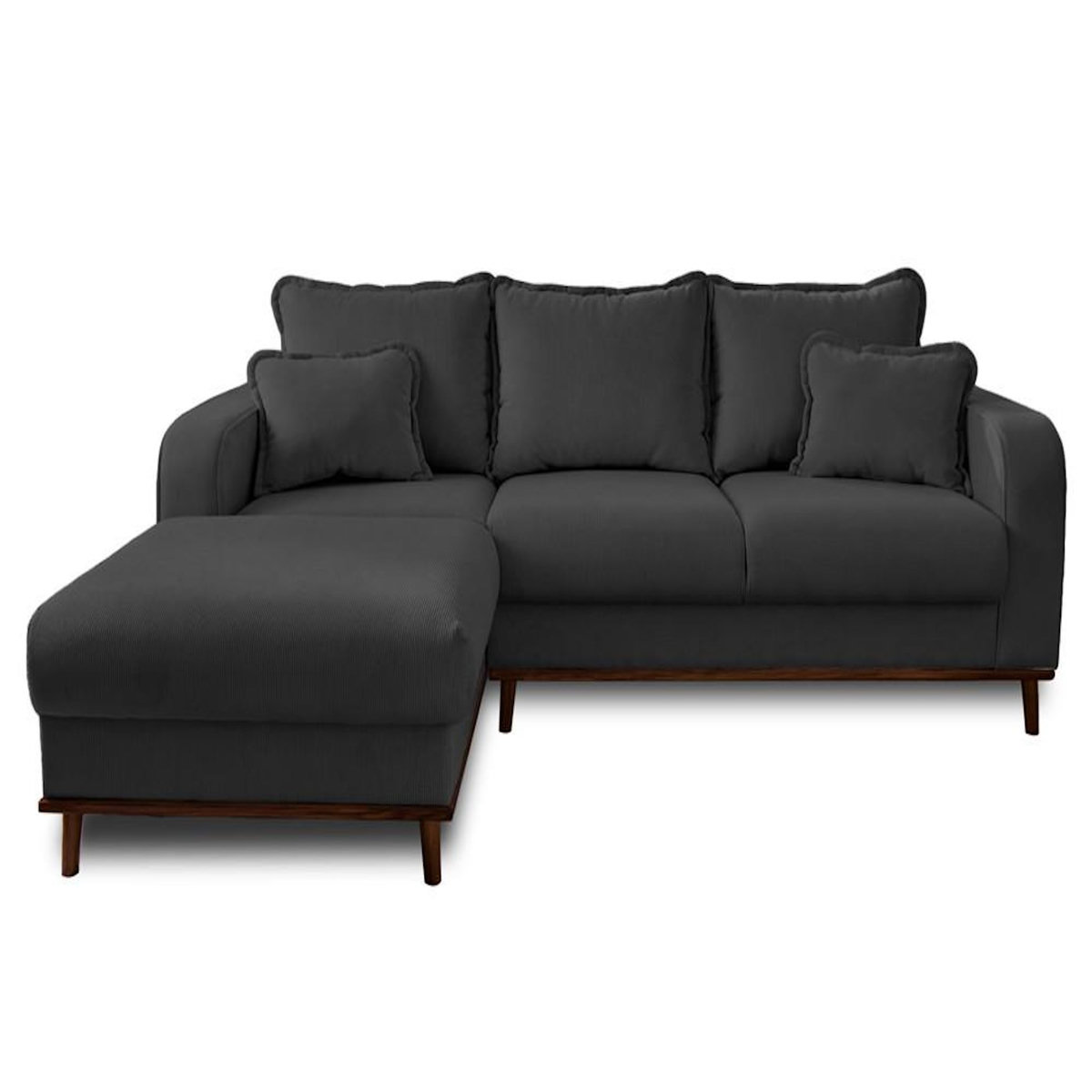 LISA DESIGN Albane - canapé d'angle gauche - 4 places - en velours côtelé