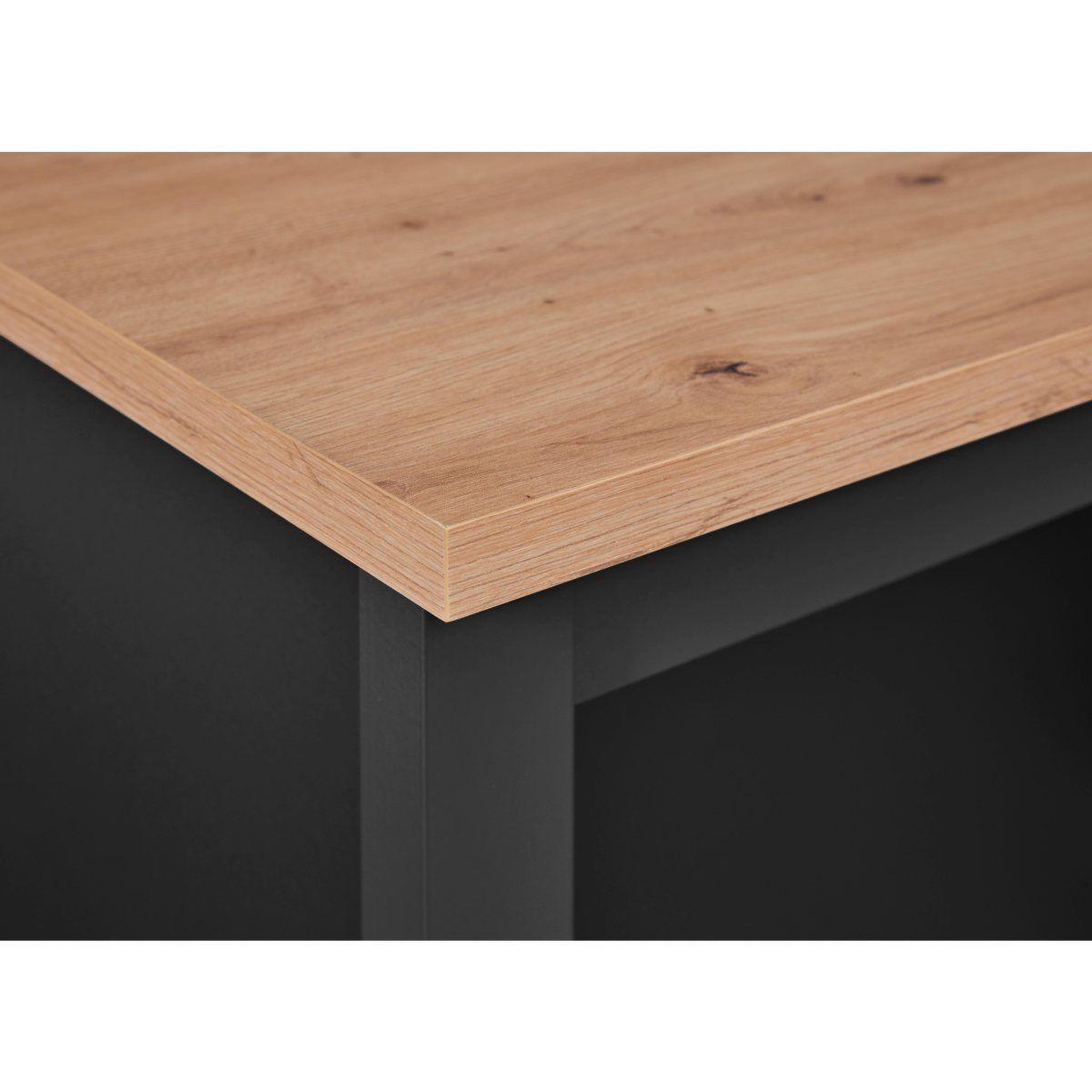 Voir la diapositive 3 : INTERLINK Ilot de cuisine  melina  124cm noir & chêne