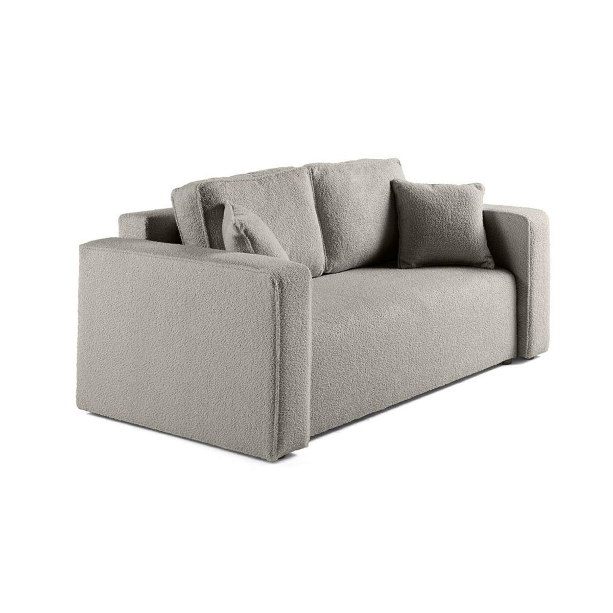 BEST MOBILIER Topaze - canapé droit 2 places - en tissu bouclette