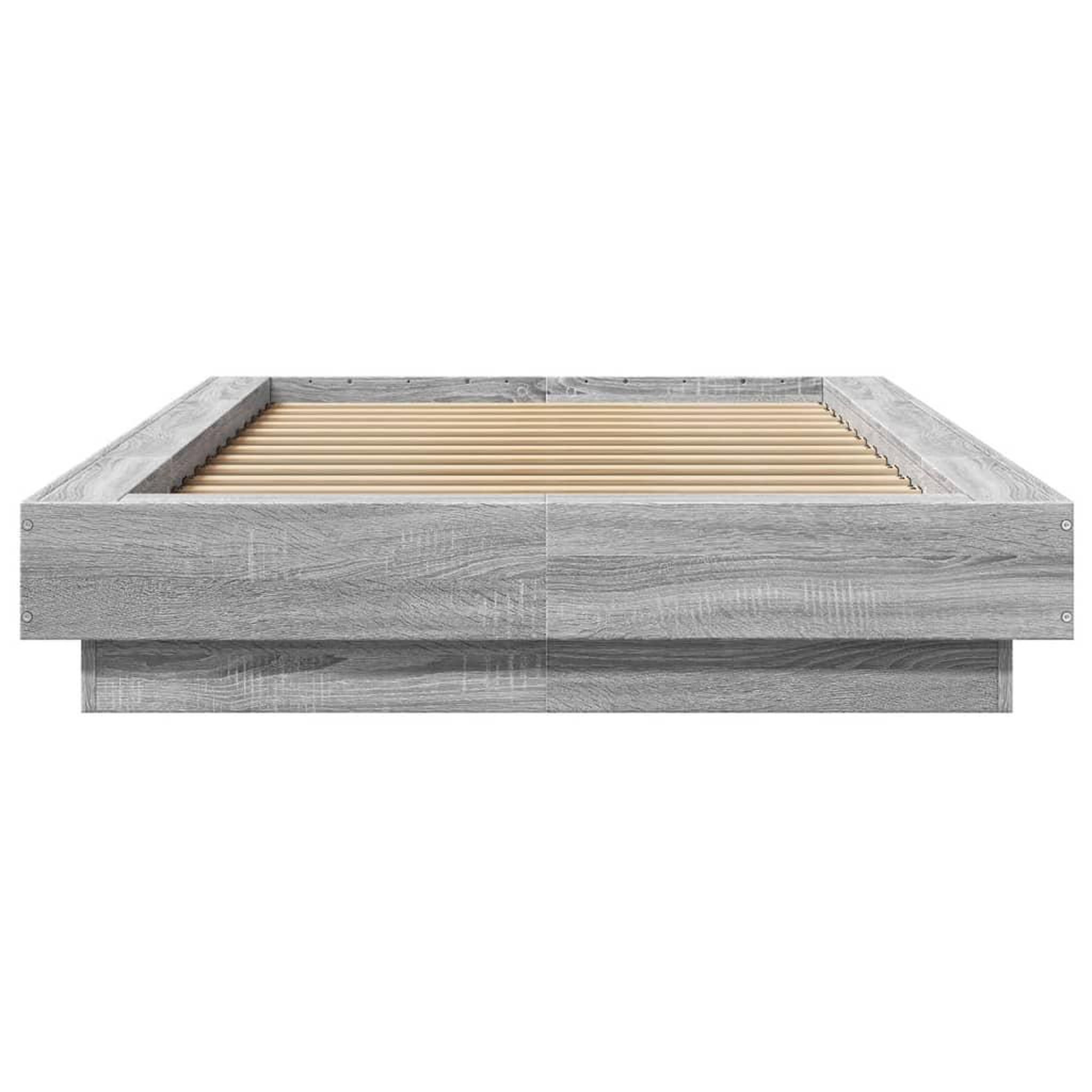Voir la diapositive 5 : VIDAXL Cadre de lit et lumieres LED sans matelas sonoma gris 75x190 cm