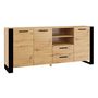 Voir la diapositive 1 : BEST MOBILIER Donnely - buffet bas - effet bois et noir - 198 cm