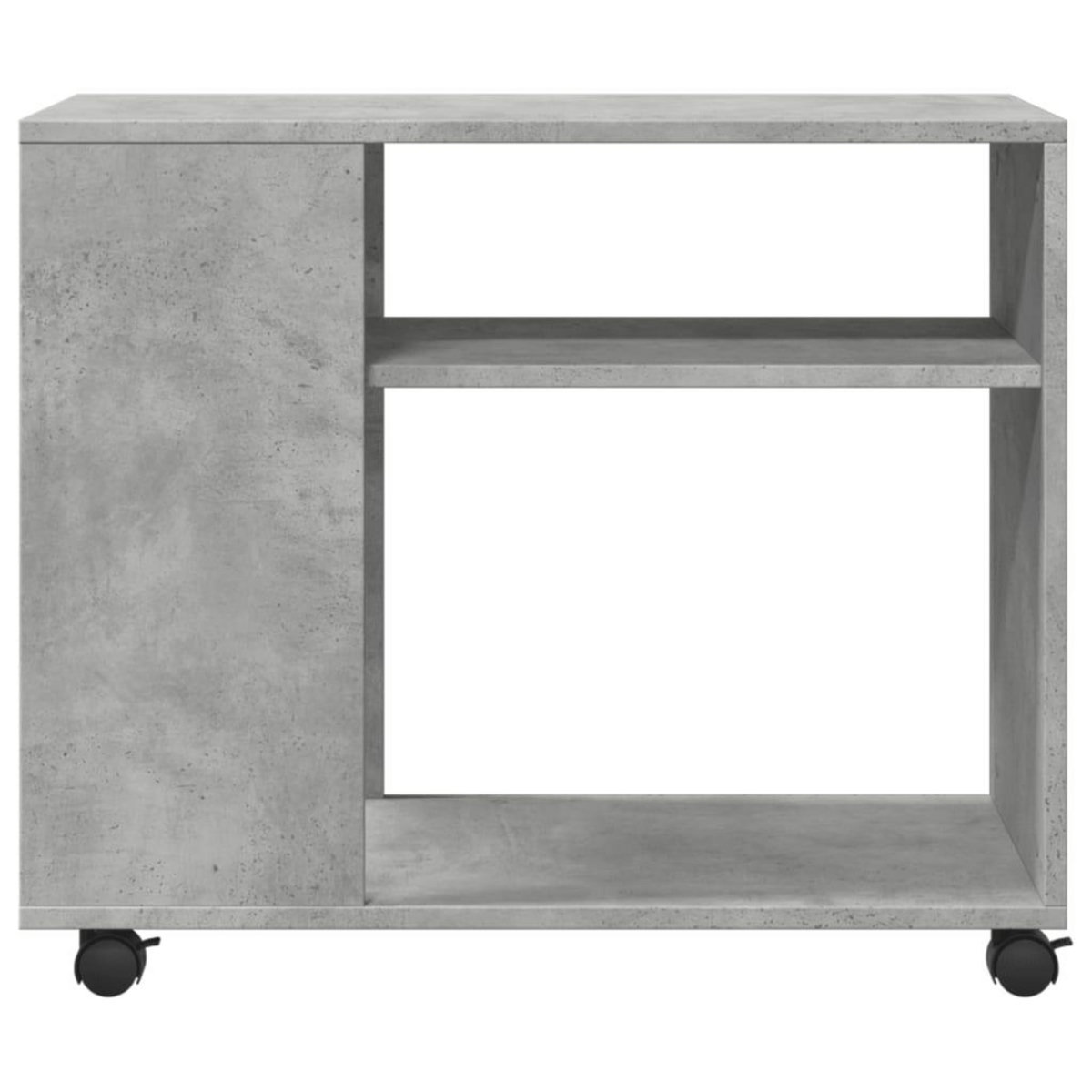 VIDAXL Table d'appoint avec roues gris beton bois d'ingenierie