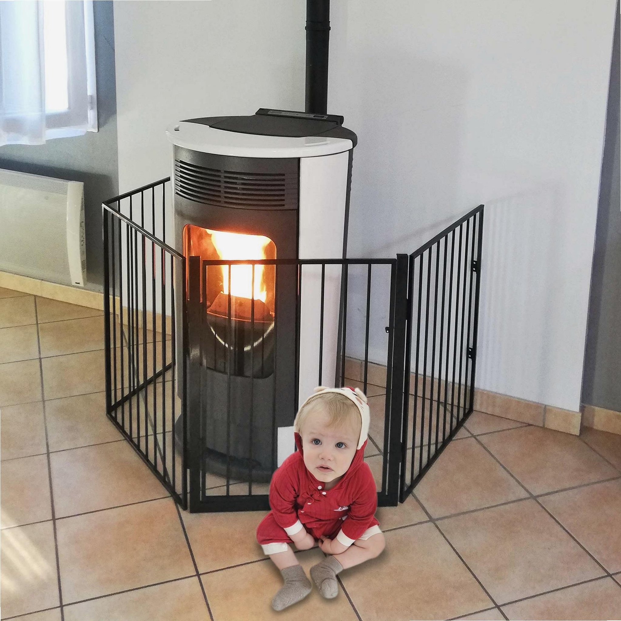 Voir la diapositive 3 : WERKAPRO Barrière de protection en métal werka pro 4 panneaux  240cm