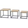 Voir la diapositive 6 : ID MARKET Lot de 3 tables basses gigognes DETROIT 35/40/45 design industriel