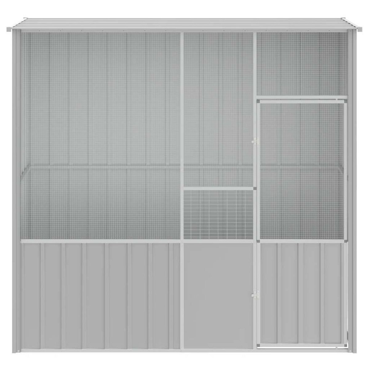 VIDAXL Cage a oiseaux gris 215x78x200 cm acier galvanise