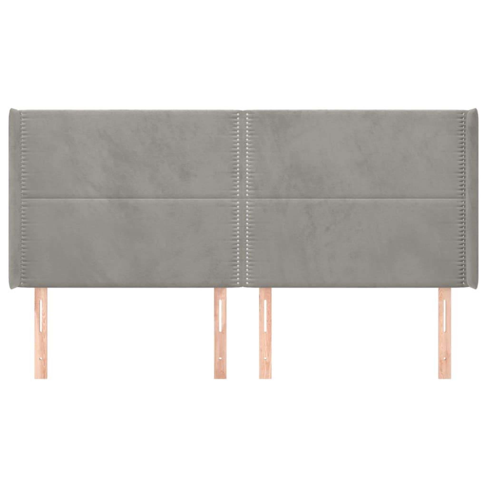 Voir la diapositive 3 : VIDAXL Tete de lit avec oreilles Gris clair 203x16x118/128 cm Velours
