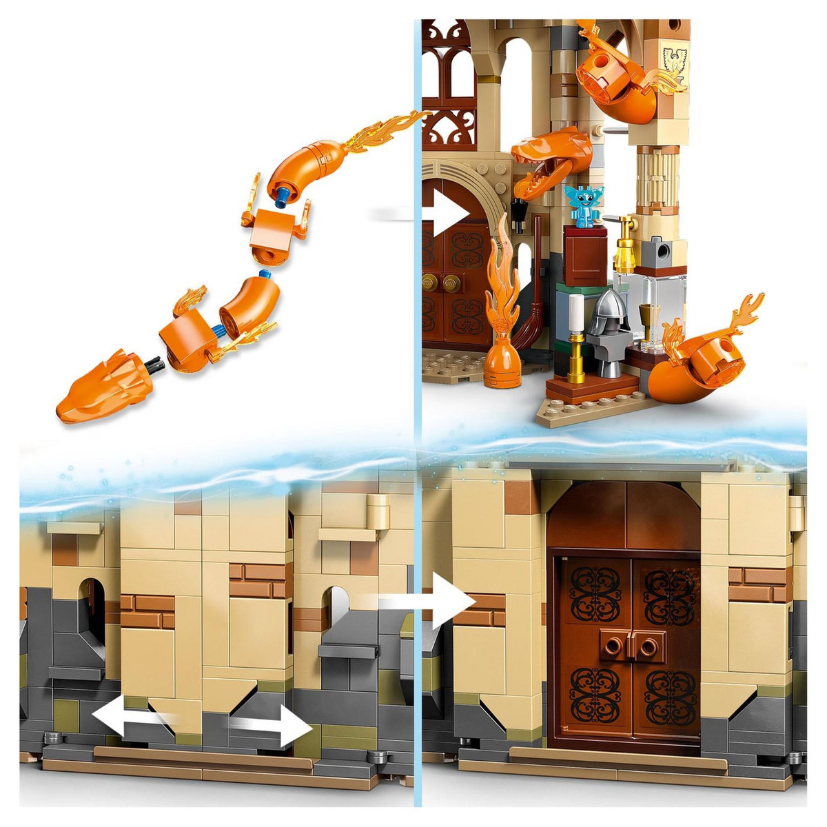 LEGO Harry Potter 76413 - Poudlard : la Salle sur Demande,  Jouet Château Fort avec Figurine Serpent de Feu Modulable, Construction Les Reliques de la Mort