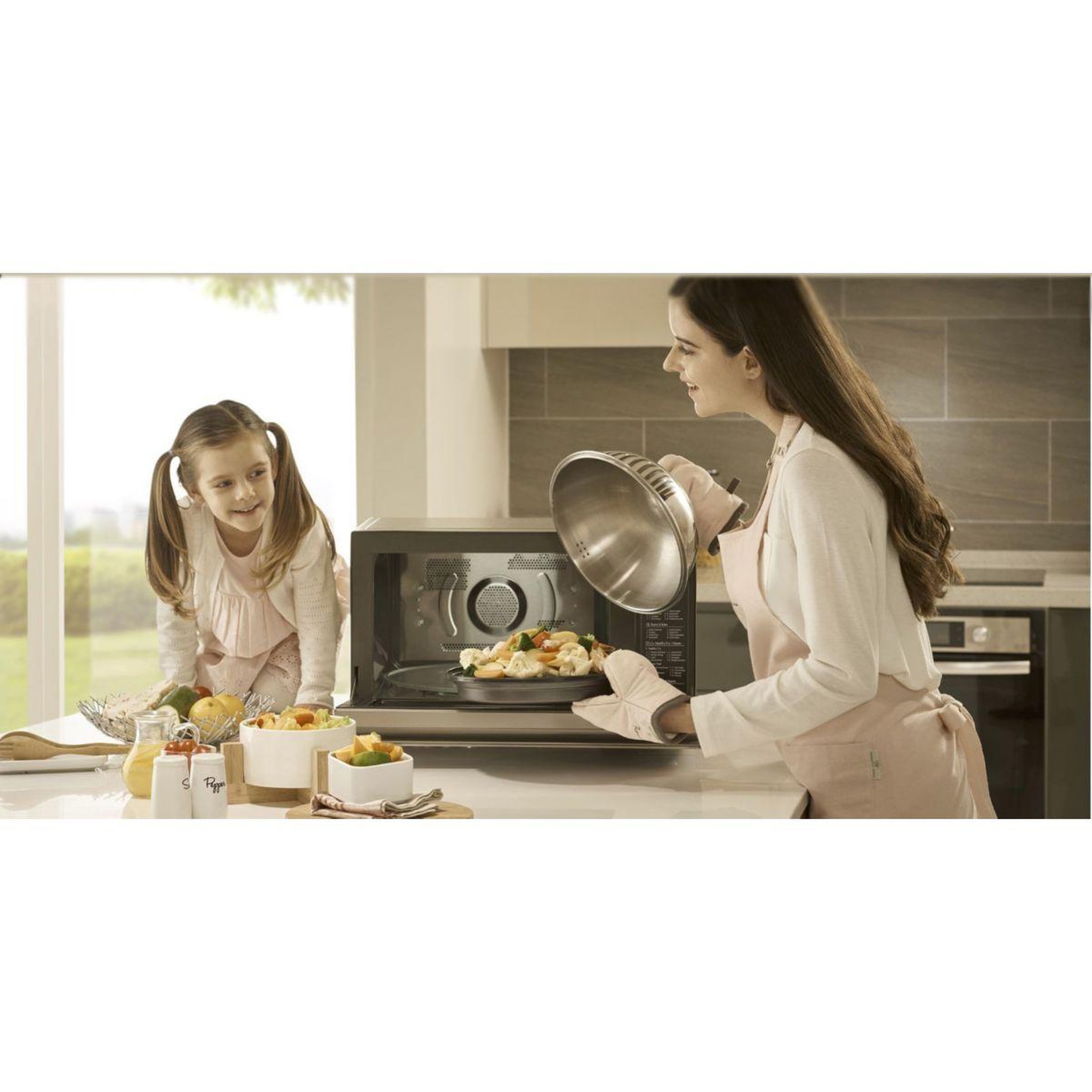 Voir la diapositive 3 : LG Micro ondes combiné EX MJ3965BCR Neochef