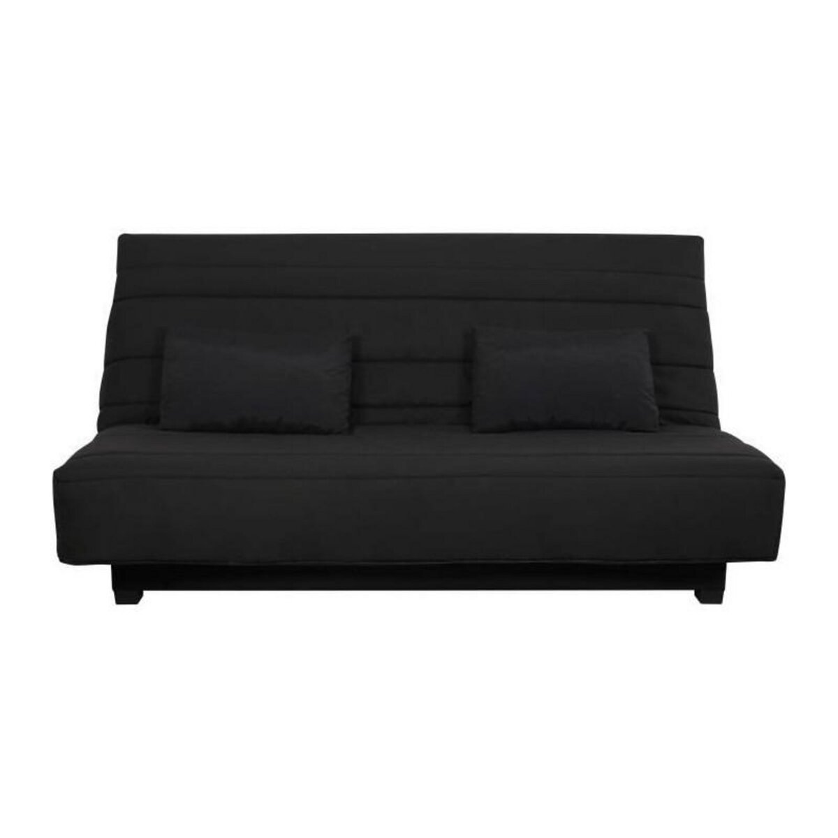 DUNLOPILLO Banquette Clic clac 2 places REVEUR - Tissu noir - Matelas DUNLOPILLO - Couchage 188x128 cm