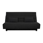 DUNLOPILLO Banquette Clic clac 2 places REVEUR - Tissu noir - Matelas DUNLOPILLO - Couchage 188x128 cm