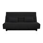 Voir la diapositive 1 : DUNLOPILLO Banquette Clic clac 2 places REVEUR - Tissu noir - Matelas DUNLOPILLO - Couchage 188x128 cm