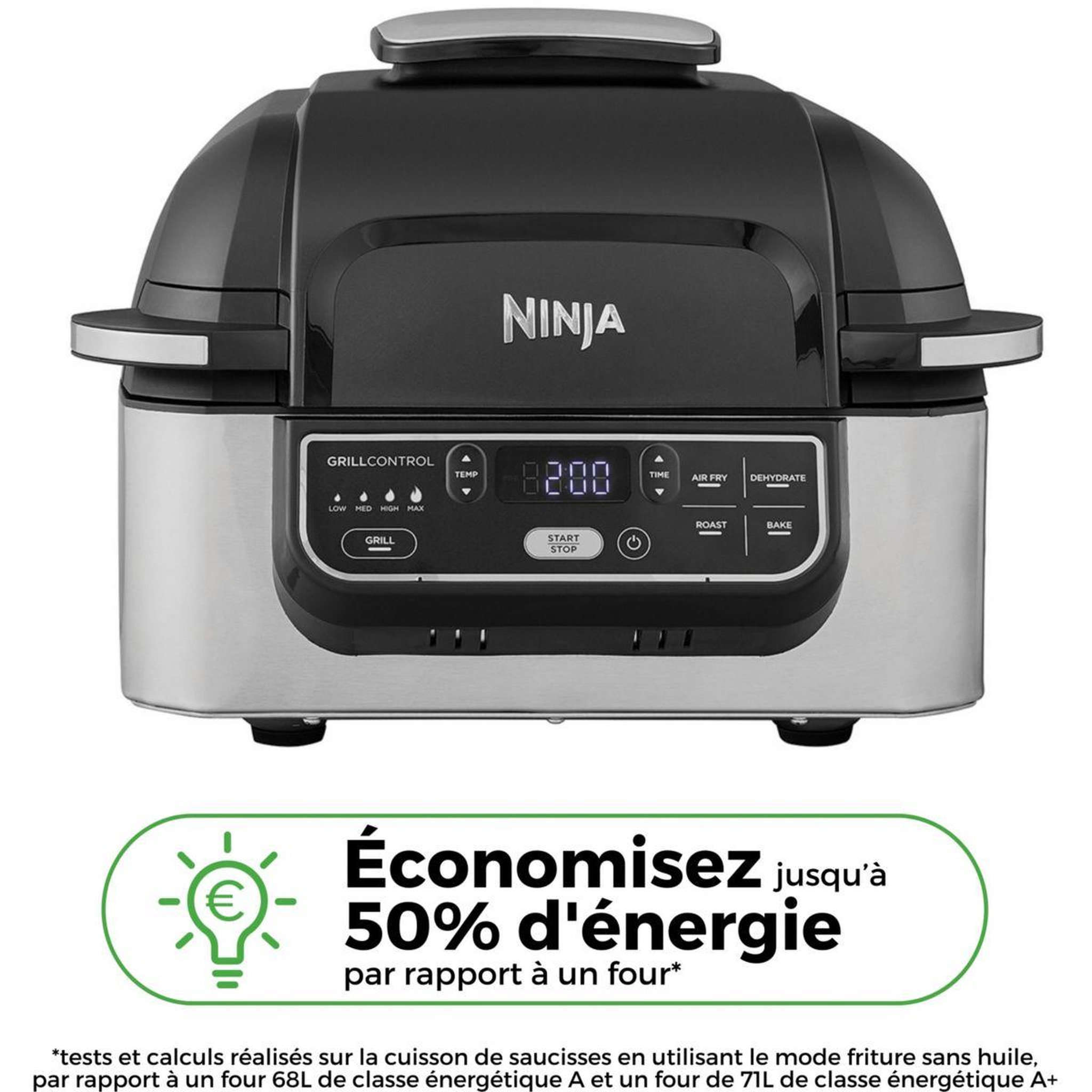 Voir la diapositive 2 : NINJA Grille-viande Foodi  AG301EU grill et barbecue multifonction, 24.5x25.5 cm