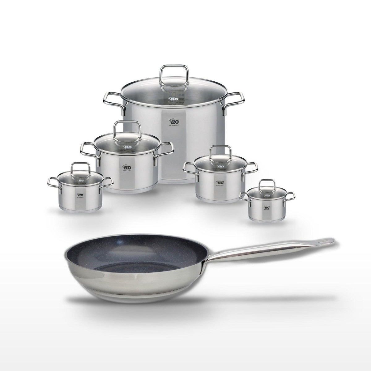 ELO Lot Poêle 24cm & 5 Faitouts Elo Profi Therm Platinum