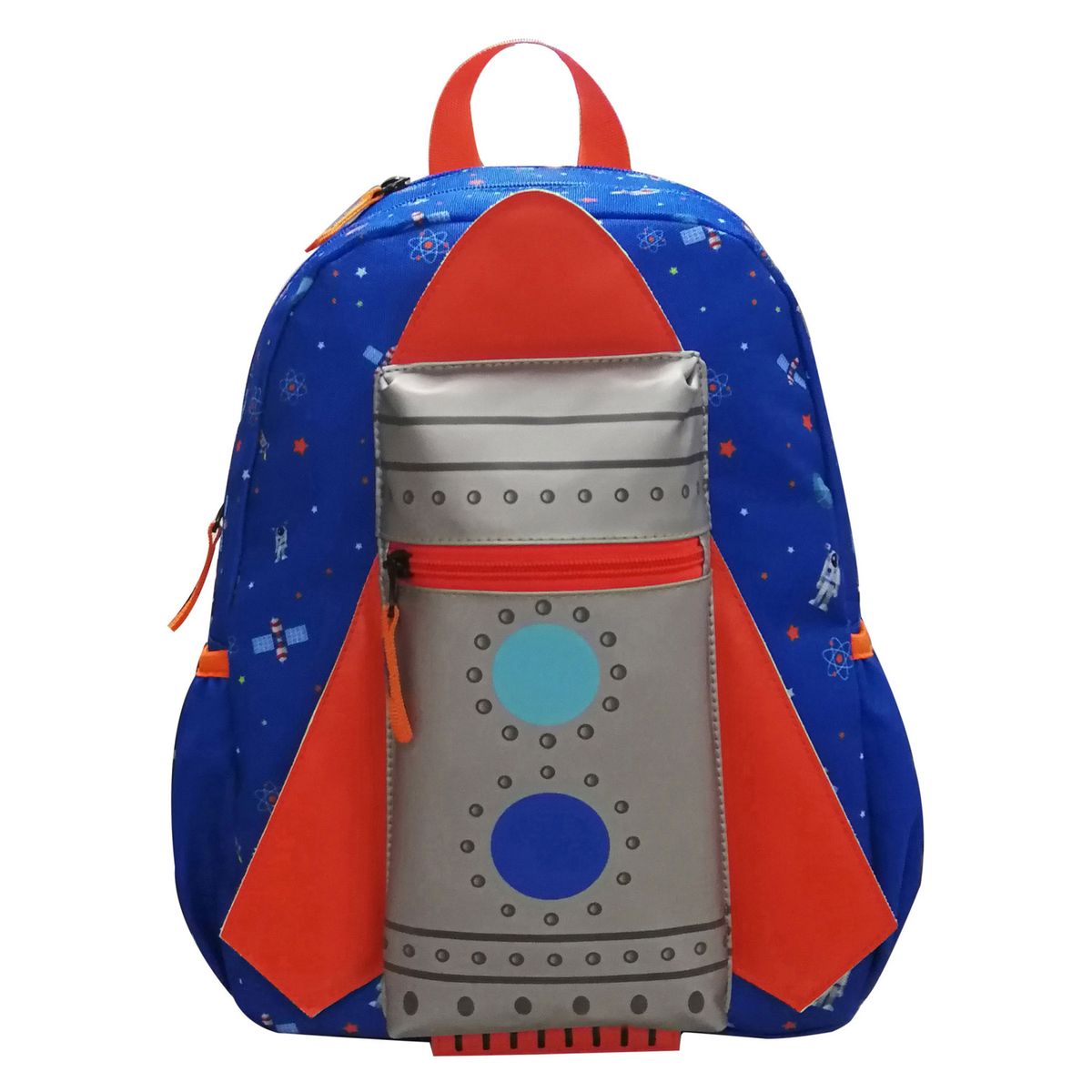 AUCHAN Sac à goûter maternelle avec capuche polyester multicolore COSMONAUTE