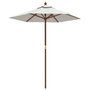 Voir la diapositive 2 : VIDAXL Parasol de jardin avec mat en bois sable 196x231 cm