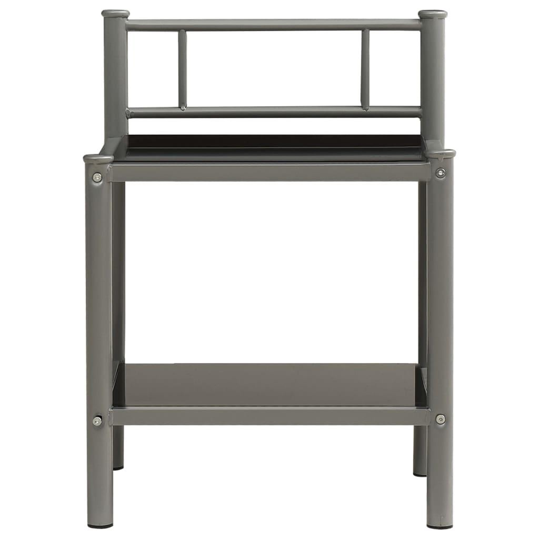 Voir la diapositive 4 : VIDAXL Tables de chevet 2 pcs Gris et noir Metal et verre