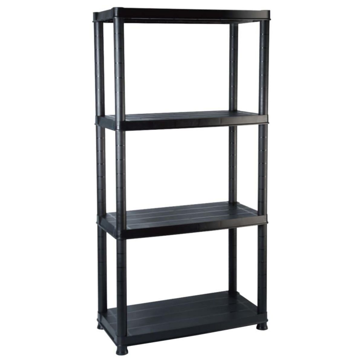 VIDAXL Etagere de rangement a 4 niveaux Noir 61x30,5x130 cm Plastique