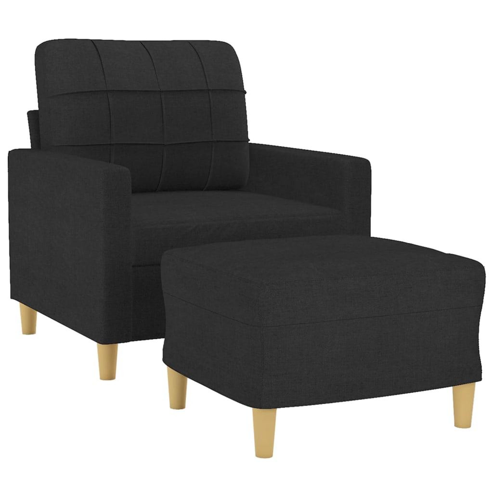 Voir la diapositive 3 : VIDAXL Fauteuil avec repose-pied Noir 60 cm Tissu