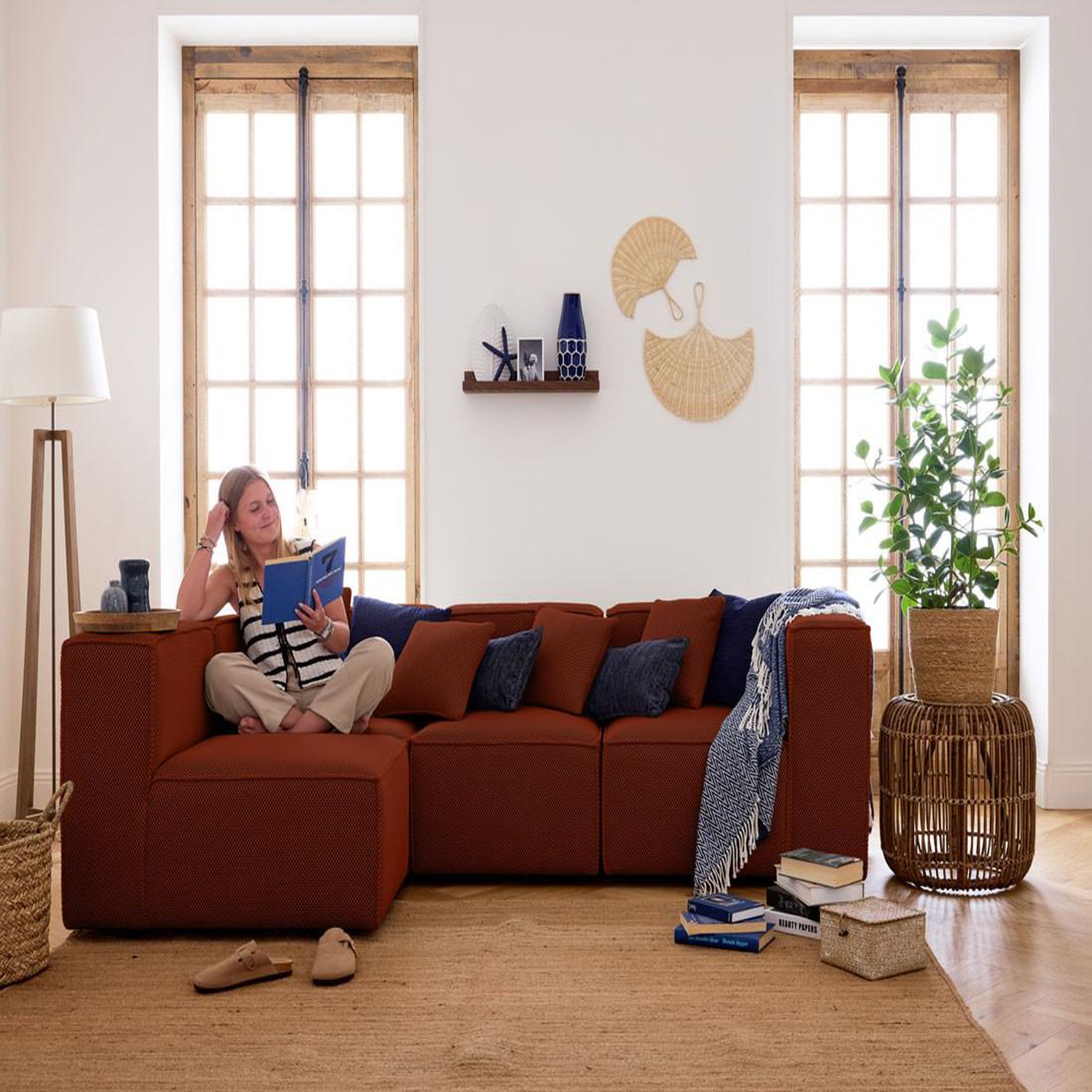 Voir la diapositive 3 : LISA DESIGN Arty - module d'assise droit - en tissu mailles 3d