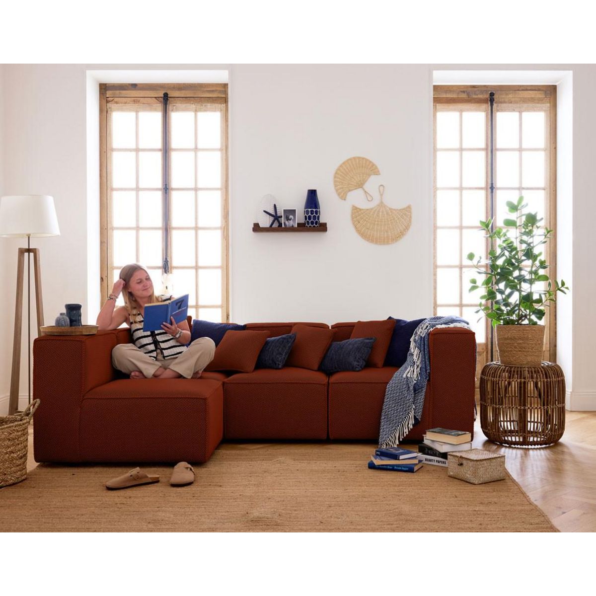 LISA DESIGN Arty - module d'assise droit - en tissu mailles 3d