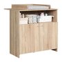 Voir la diapositive 5 : TREND TEAM Chambre bébé duo NIKO - Lit 70x140 cm + Commode a langer 2 portes - Décor chene naturel - TRENDTEAM