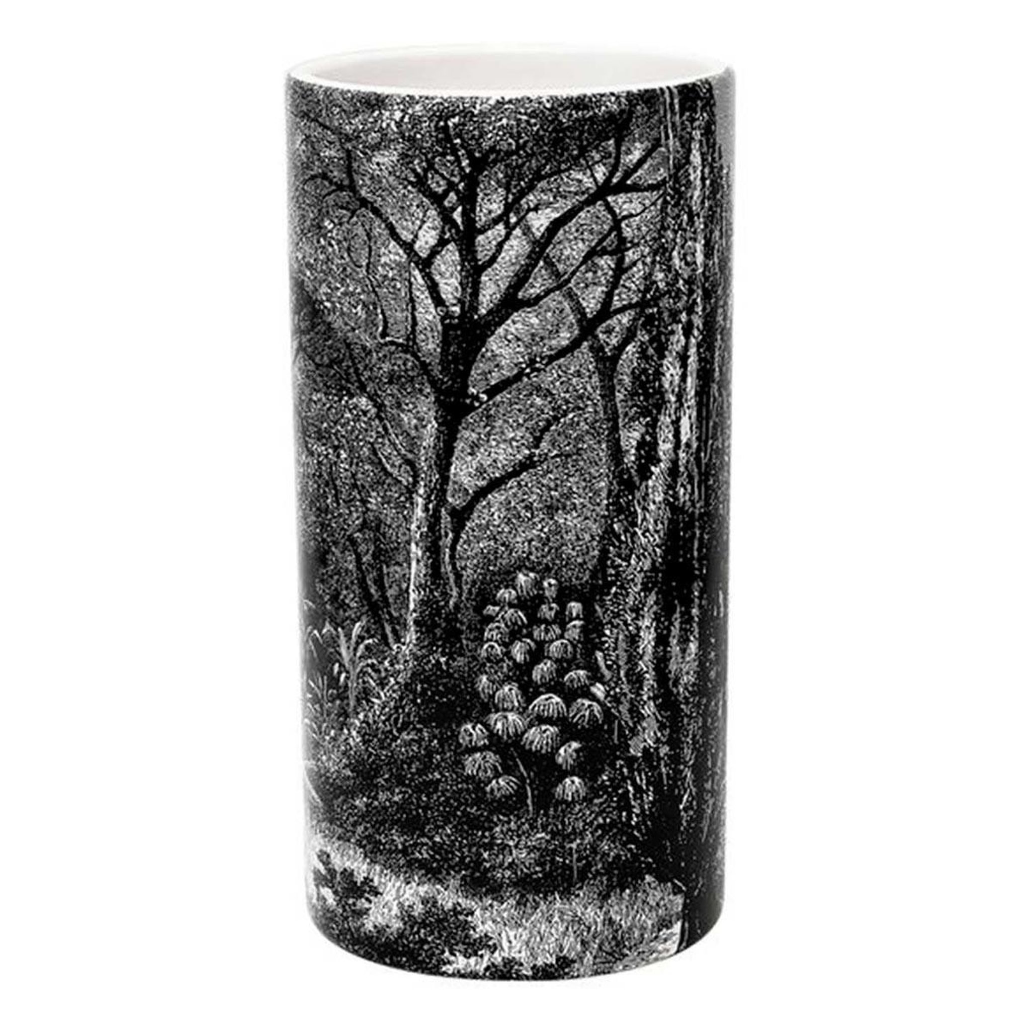 The Home Deco Factory Vase cylindre en dolomite  black forest  25cm noir