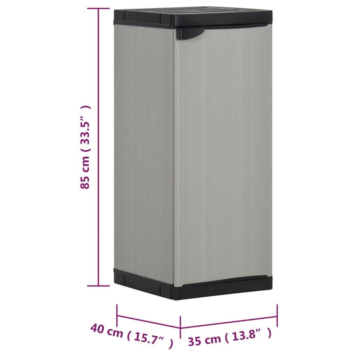 VIDAXL Armoire de rangement de jardin 1 etagere Gris/noir 35x40x85 cm