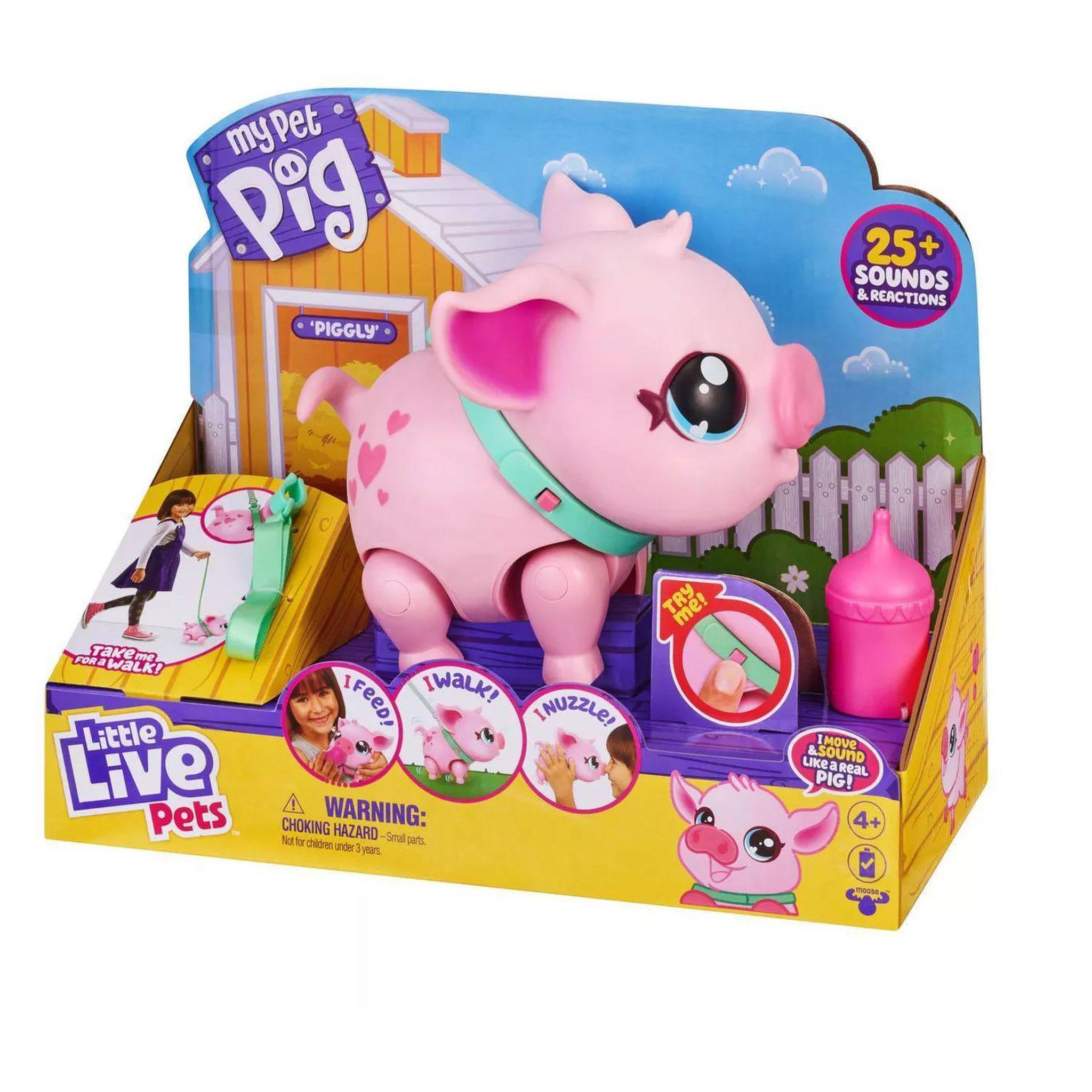 Voir la diapositive 4 : MOOSE TOYS Little Live Pets Mon petit cochon de compagnie Piggly