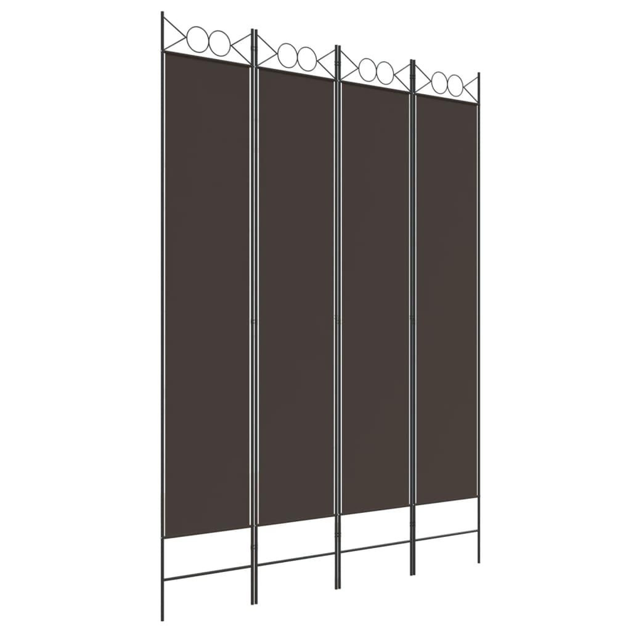 Voir la diapositive 2 : VIDAXL Cloison de separation 4 panneaux marron 160x220 cm tissu