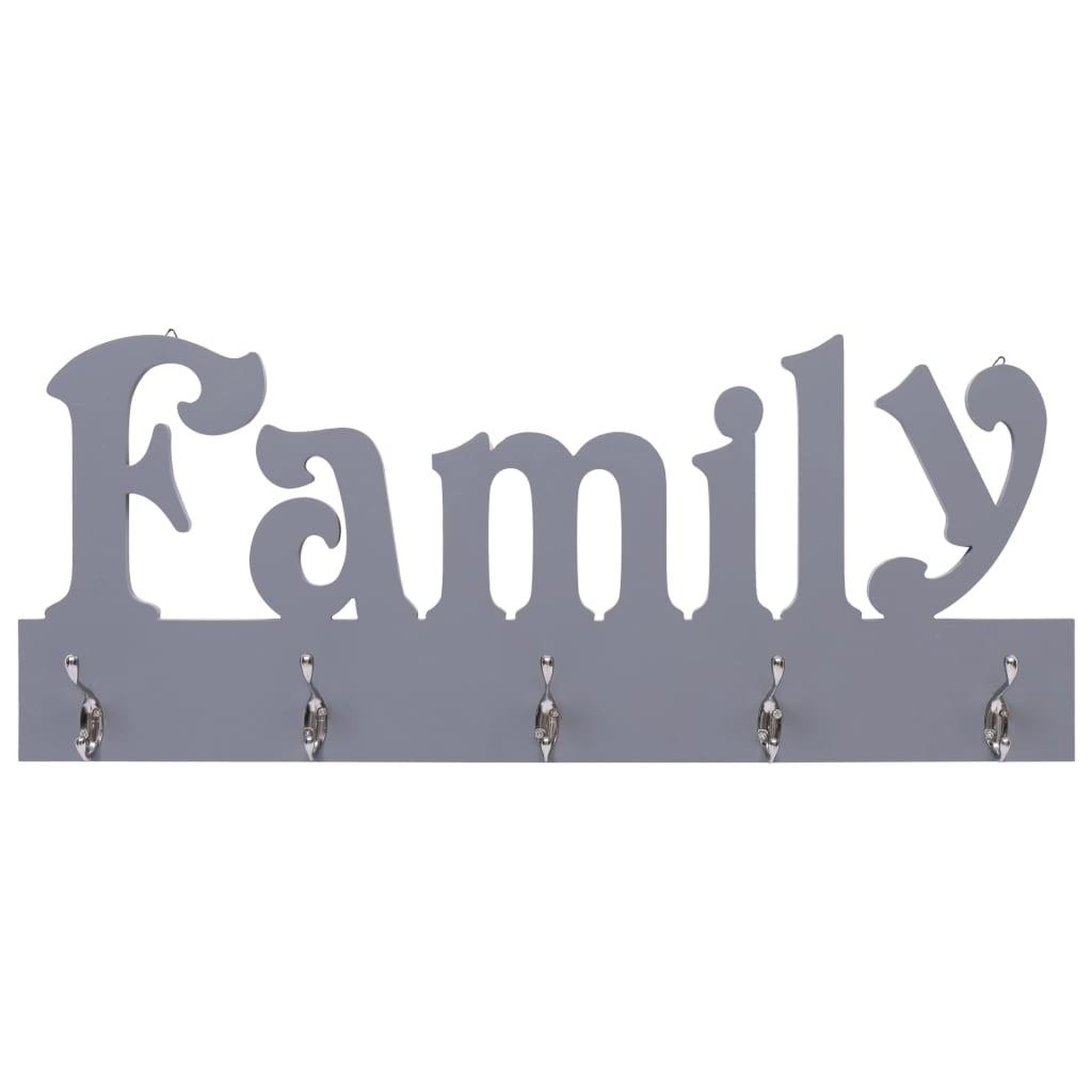 Voir la diapositive 2 : VIDAXL Porte-manteau mural FAMILY Gris 74x29,5 cm