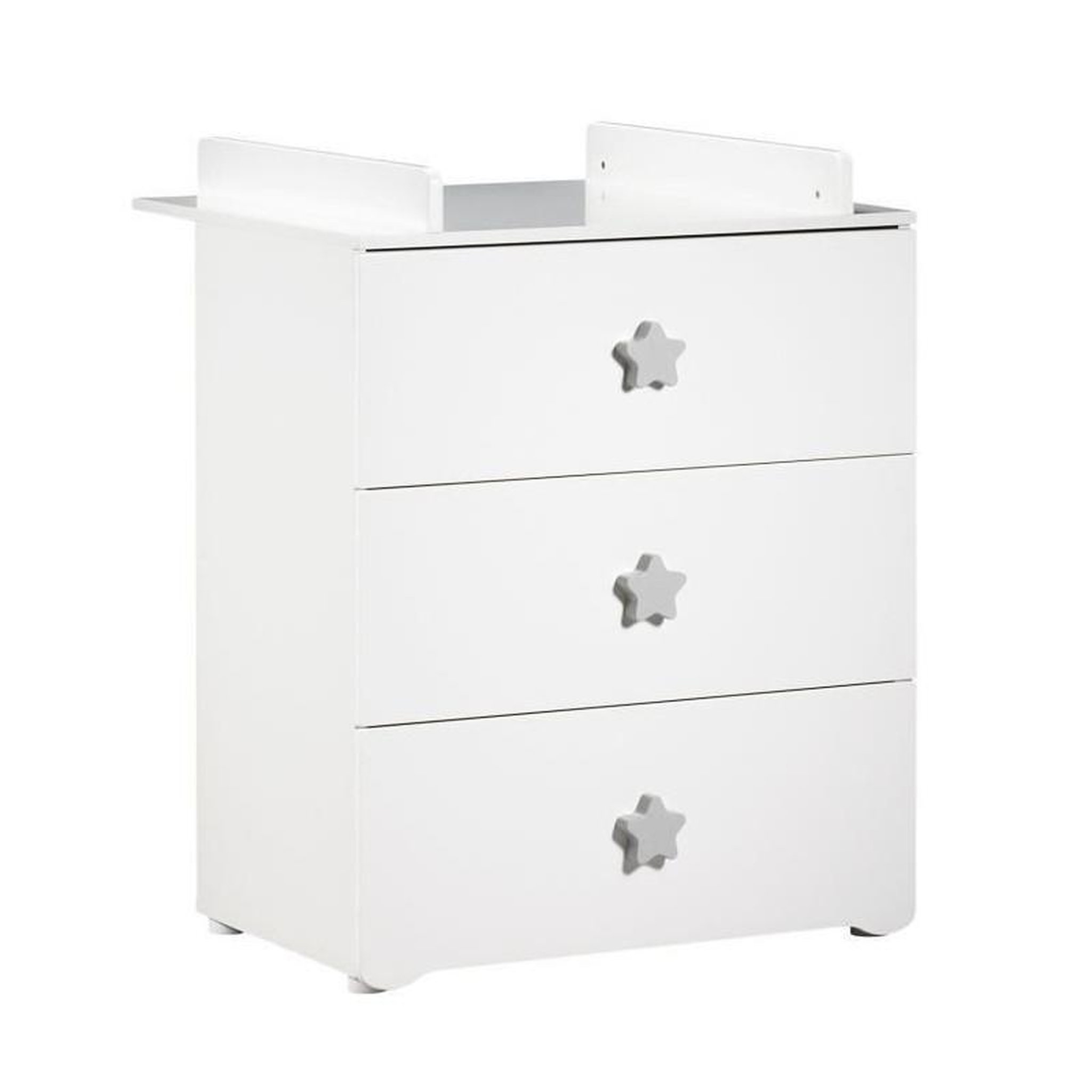 BABY PRICE BABY PRICE Commode a langer 3 tiroirs - Boutons etoile gris - New Basic