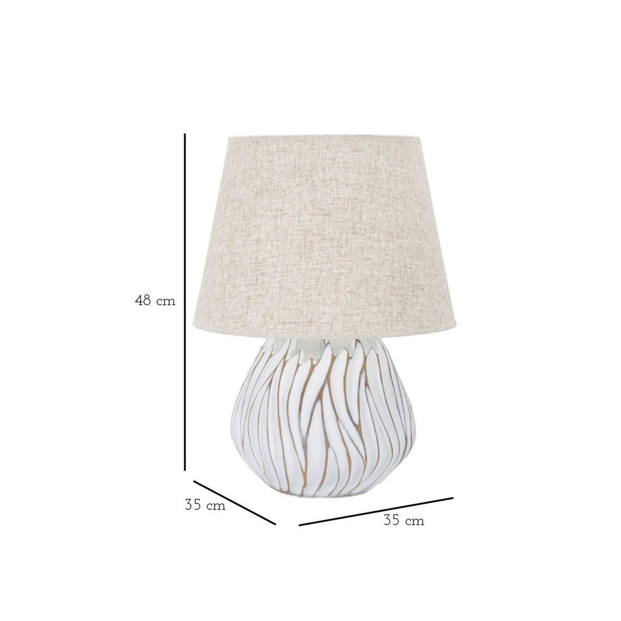 Voir la diapositive 6 : Paris Prix Lampe à poser en résine  honduras  48cm blanc & naturel