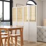 Voir la diapositive 2 : HOMCOM Paravent séparateur de pièce 4 panneaux pliables dim. 160L x 170H cm - bois blanc aspect rotin